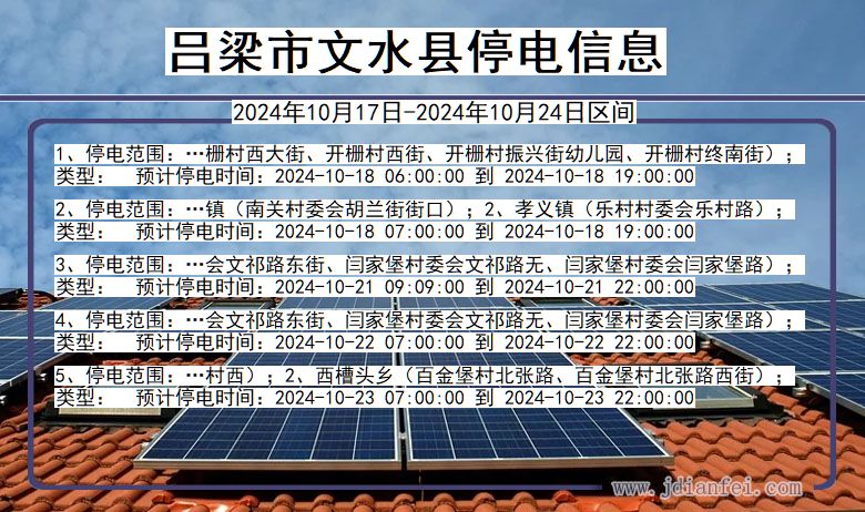吕梁文水停电通知 山西省吕梁文水停电通知