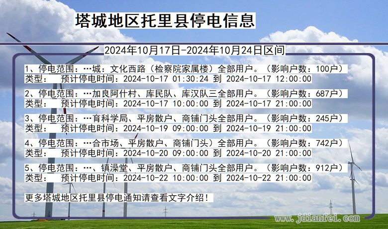 塔城地区托里停电通知 新疆维吾尔自治区塔城地区托里停电通知