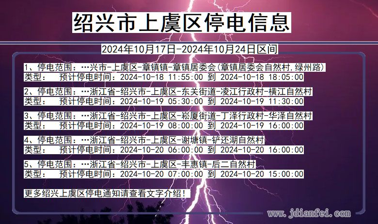 绍兴上虞停电通知 浙江省绍兴上虞停电通知