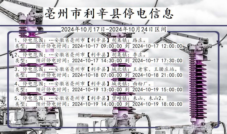 亳州利辛停电通知 安徽省亳州利辛停电通知
