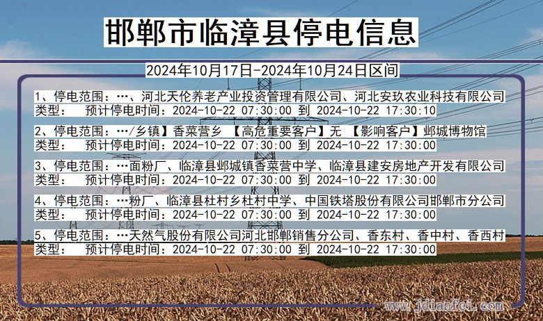 邯郸临漳停电通知 河北省邯郸临漳停电通知
