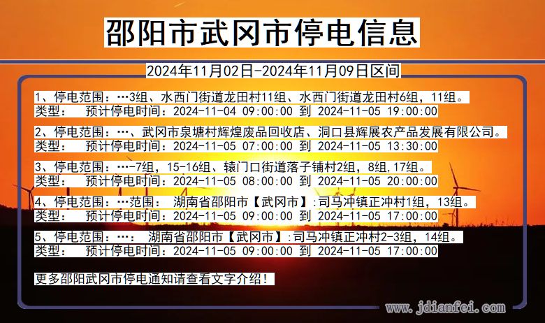 邵阳武冈停电通知 湖南省邵阳武冈停电通知