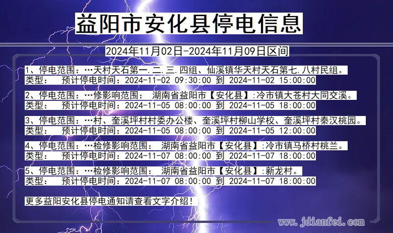 益阳安化停电通知 湖南省益阳安化停电通知