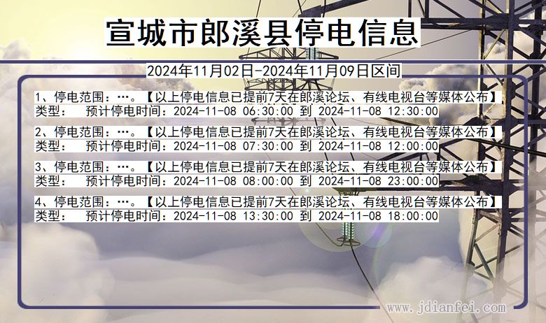宣城郎溪停电通知 安徽省宣城郎溪停电通知