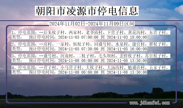 朝阳凌源停电通知 辽宁省朝阳凌源停电通知