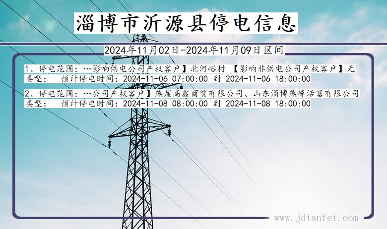 淄博沂源停电通知 山东省淄博沂源停电通知
