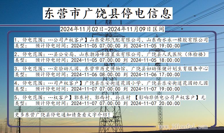 东营广饶停电通知 山东省东营广饶停电通知