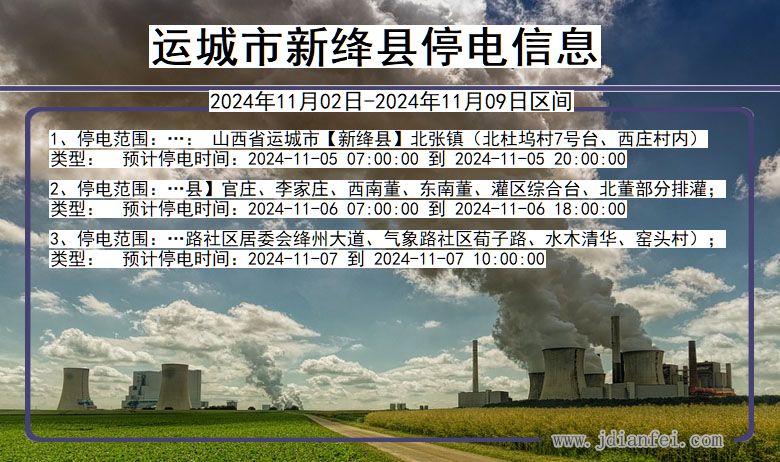 山西省运城新绛停电通知