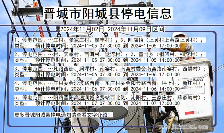 山西省晋城阳城停电通知