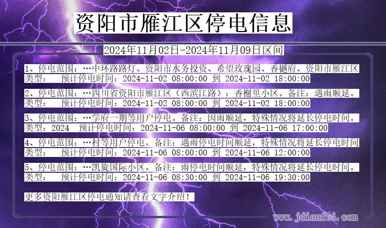 资阳雁江停电通知 四川省资阳雁江停电通知
