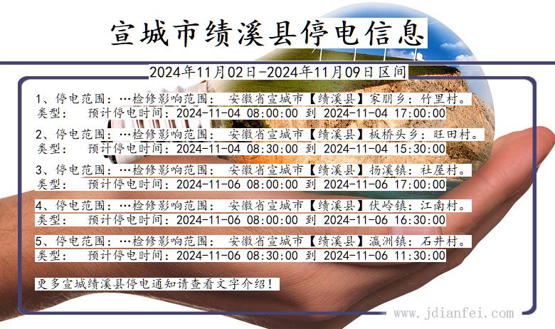 宣城绩溪停电通知 安徽省宣城绩溪停电通知