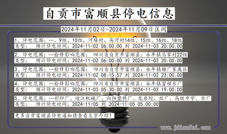 四川省自贡富顺停电通知