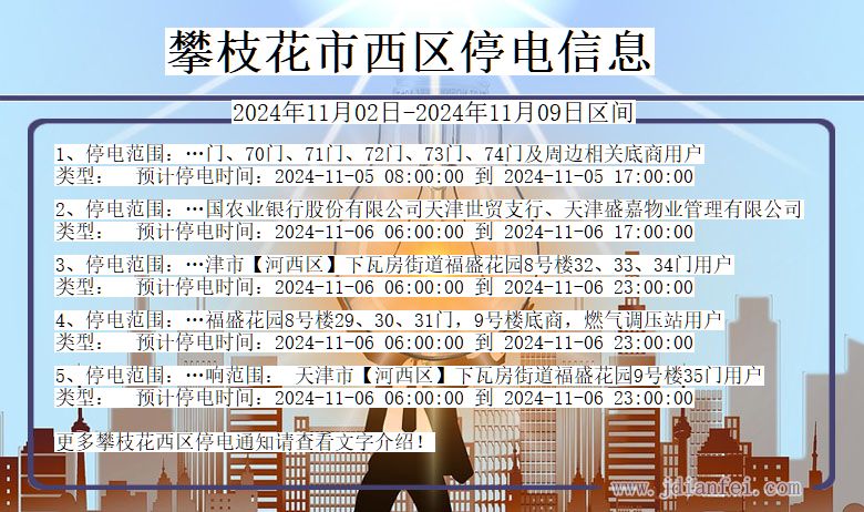 攀枝花西区停电通知 四川省攀枝花西区停电通知