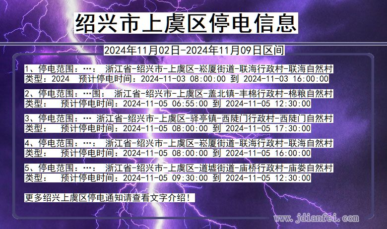 绍兴上虞停电通知 浙江省绍兴上虞停电通知