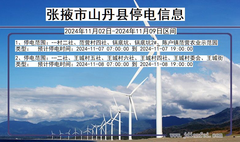 张掖山丹停电通知 甘肃省张掖山丹停电通知