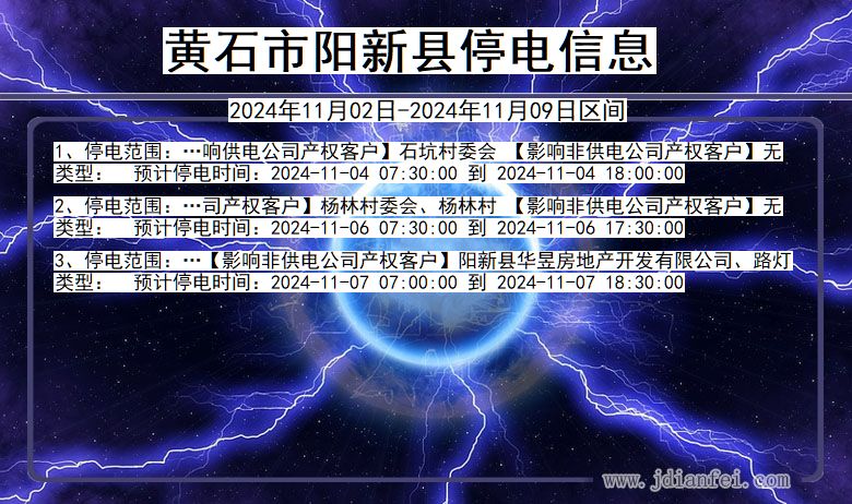 黄石阳新停电通知 湖北省黄石阳新停电通知