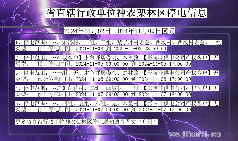 省直辖行政单位神农架林停电通知 湖北省省直辖行政单位神农架林停电通知