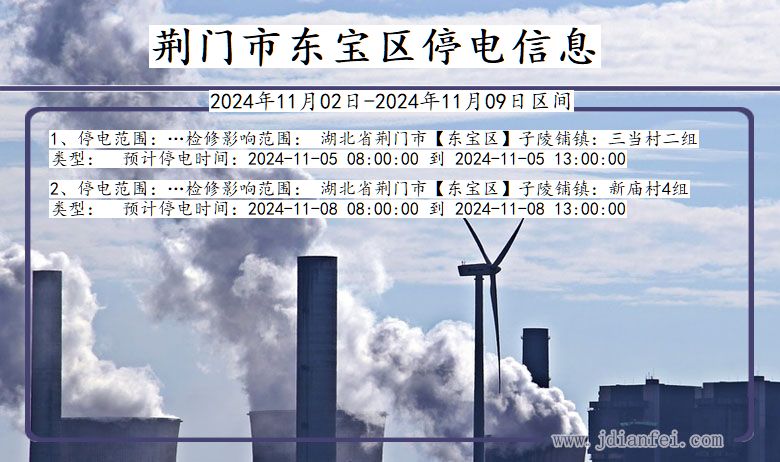 湖北省荆门东宝停电通知