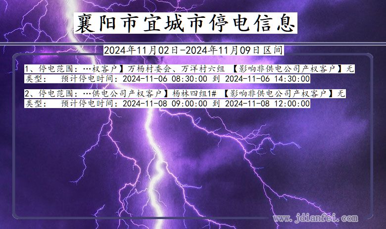 襄阳宜城停电通知 湖北省襄阳宜城停电通知