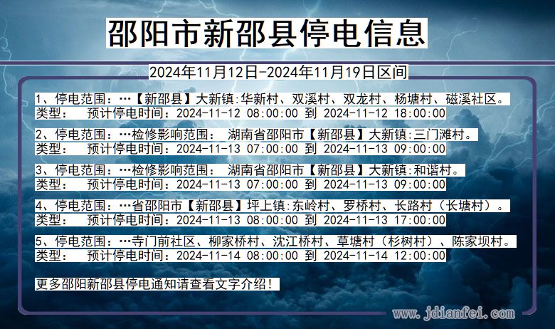 邵阳新邵停电通知 湖南省邵阳新邵停电通知