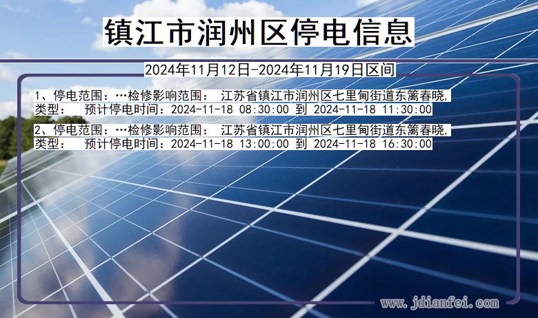 江苏省镇江润州停电通知