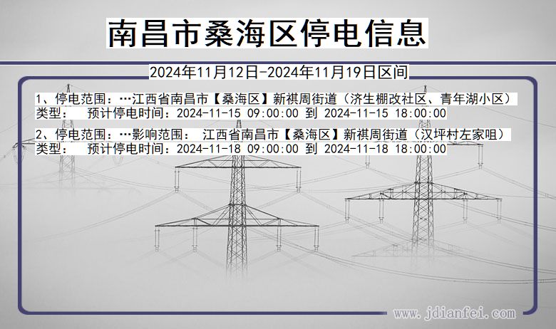 江西省南昌桑海停电通知