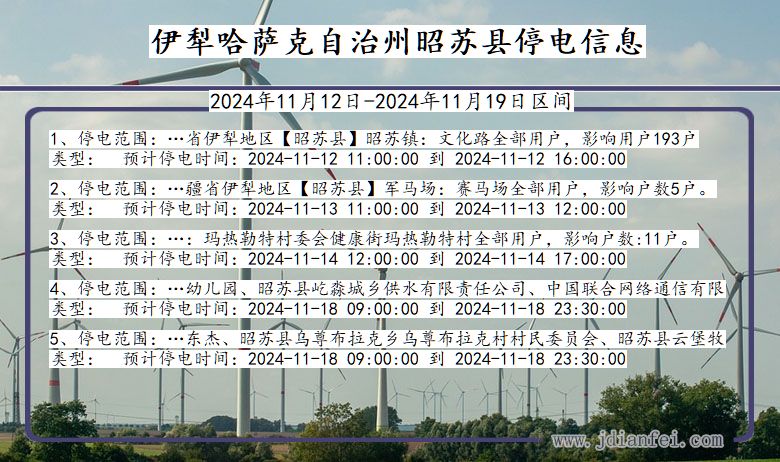 伊犁哈萨克自治州昭苏停电通知 新疆维吾尔自治区伊犁哈萨克自治州昭苏停电通知