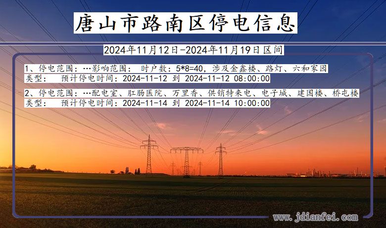 唐山路南停电通知 河北省唐山路南停电通知