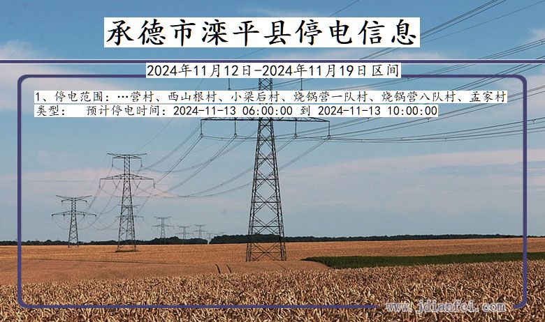 承德滦平停电通知 河北省承德滦平停电通知