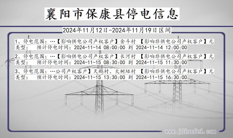 襄阳保康停电通知 湖北省襄阳保康停电通知