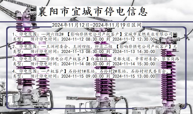 襄阳宜城停电通知 湖北省襄阳宜城停电通知