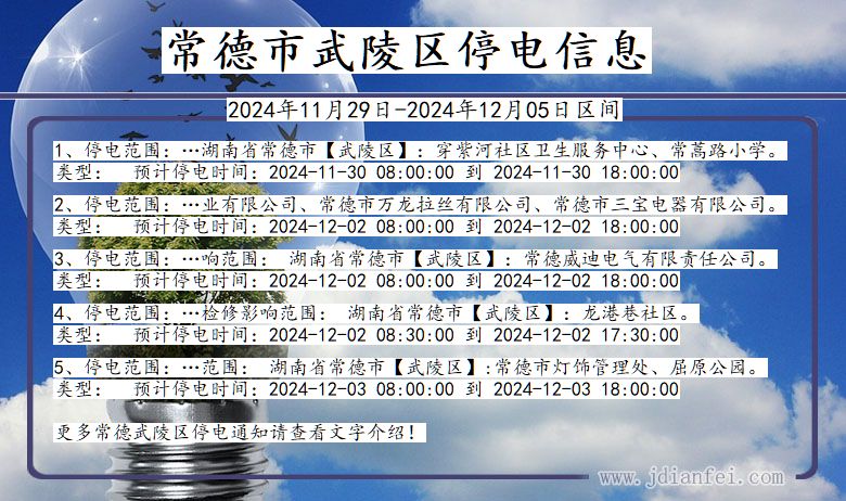常德武陵停电通知 湖南省常德武陵停电通知