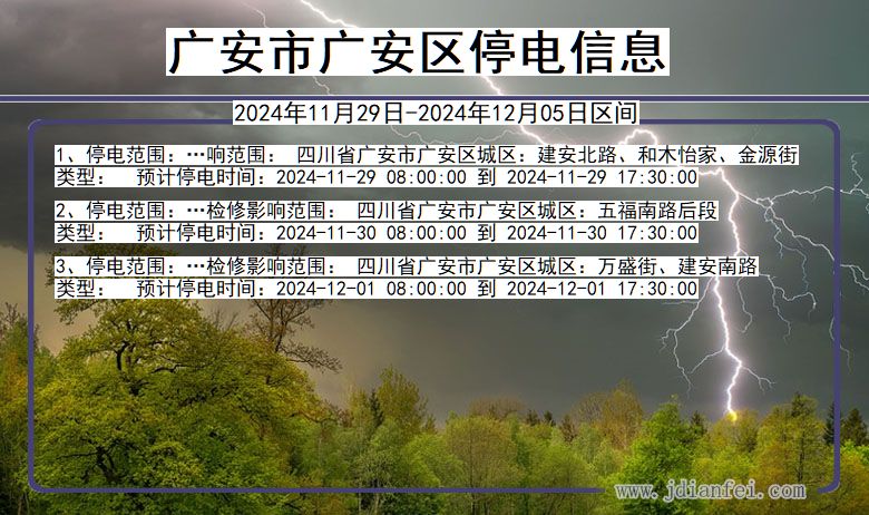 四川省广安广安停电通知