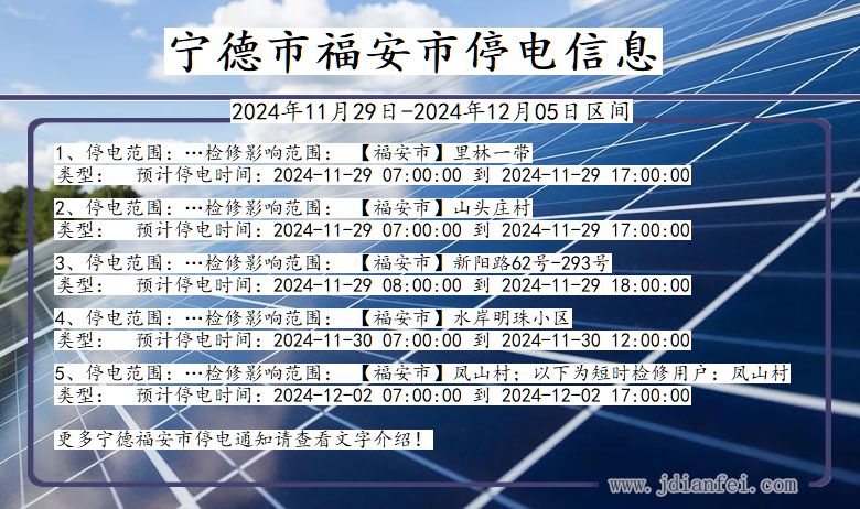 福建省宁德福安停电通知