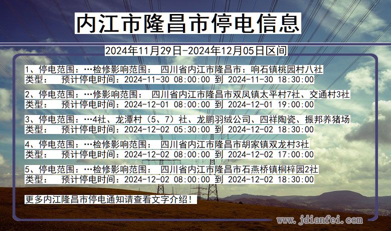 内江隆昌停电通知 四川省内江隆昌停电通知