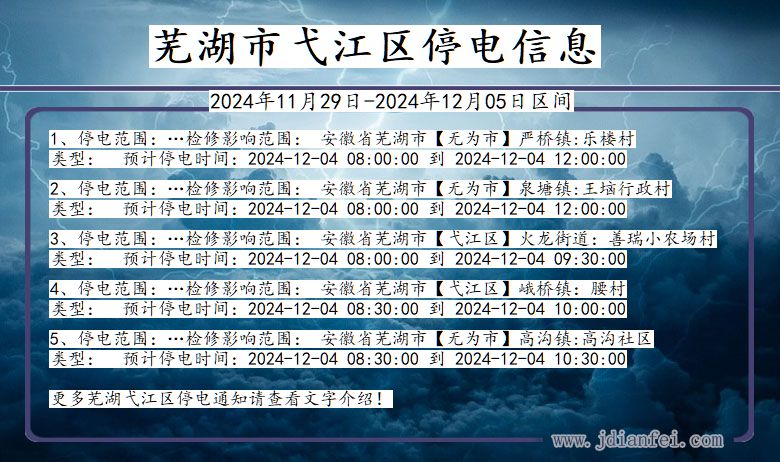 芜湖弋江停电通知 安徽省芜湖弋江停电通知