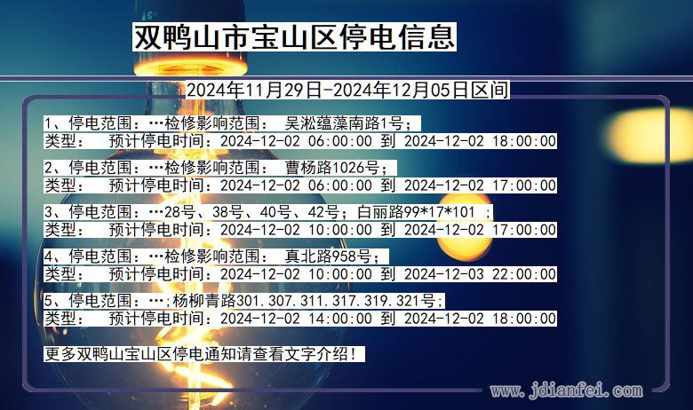 双鸭山宝山停电通知 黑龙江省双鸭山宝山停电通知