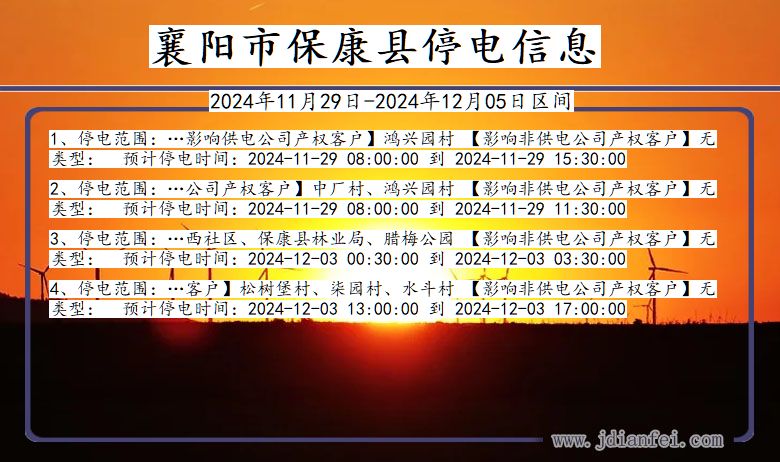 襄阳保康停电通知 湖北省襄阳保康停电通知