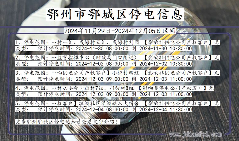 鄂州鄂城停电通知 湖北省鄂州鄂城停电通知