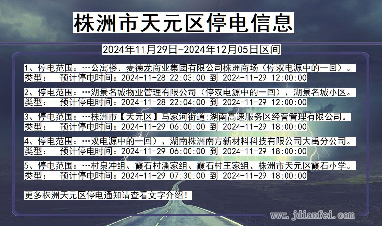 株洲天元停电通知 湖南省株洲天元停电通知