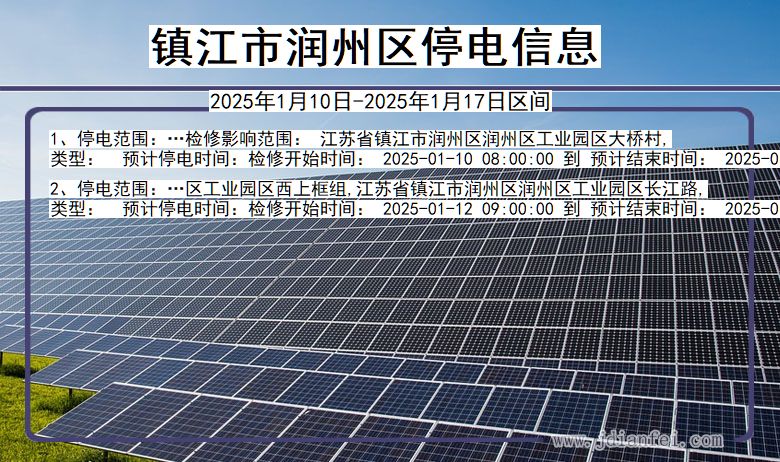 镇江润州停电通知 江苏省镇江润州停电通知