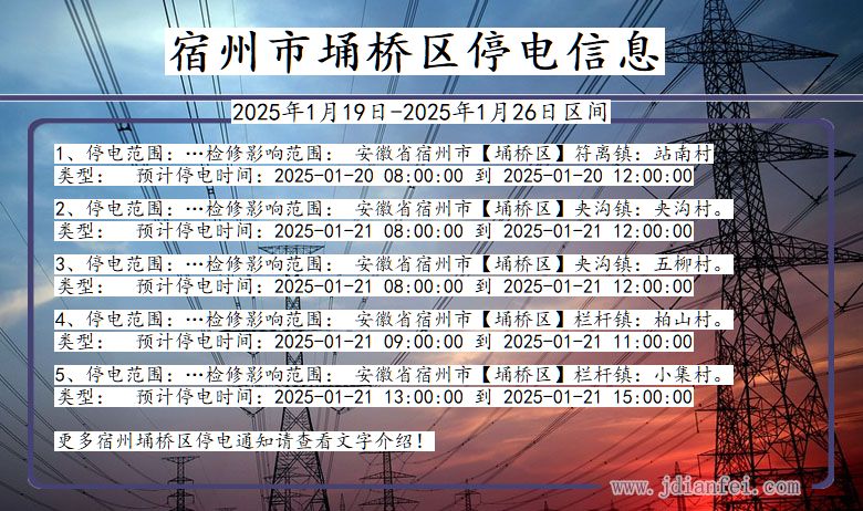 宿州埇桥停电通知 安徽省宿州埇桥停电通知