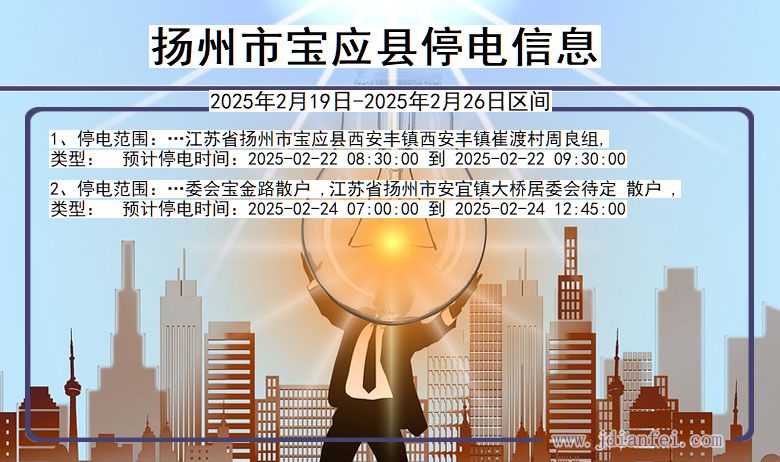 扬州宝应停电通知 江苏省扬州宝应停电通知