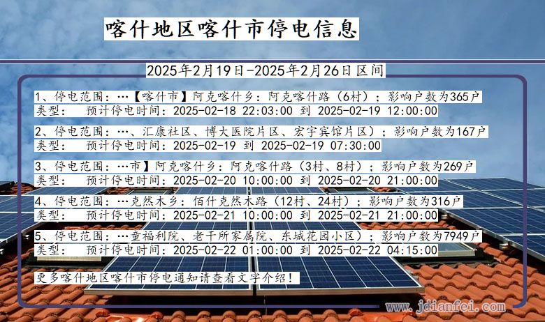 喀什地区喀什停电通知 新疆维吾尔自治区喀什地区喀什停电通知
