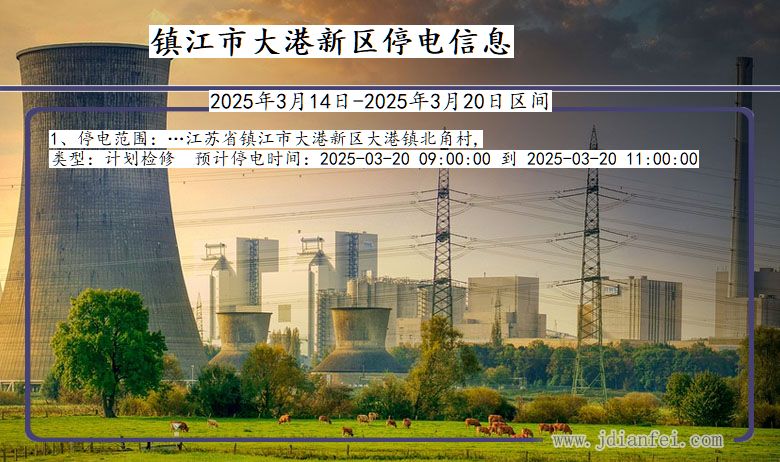 江苏省镇江大港新停电通知