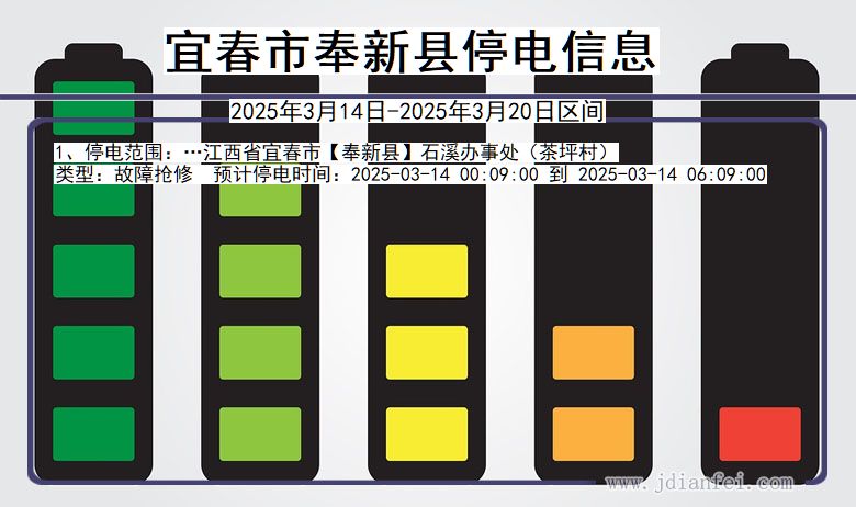 宜春奉新停电通知 江西省宜春奉新停电通知