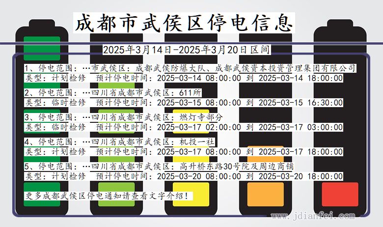 成都武侯停电通知 四川省成都武侯停电通知