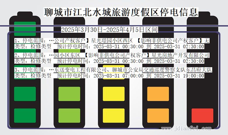 聊城江北水城旅游度假停电通知 山东省聊城江北水城旅游度假停电通知