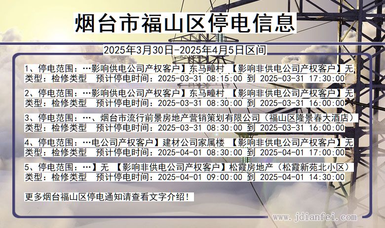 烟台福山停电通知 山东省烟台福山停电通知