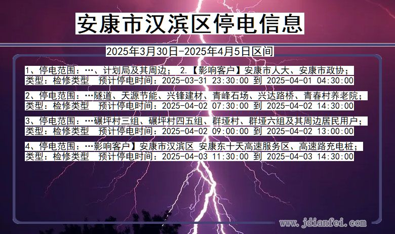 安康汉滨停电通知 陕西省安康汉滨停电通知